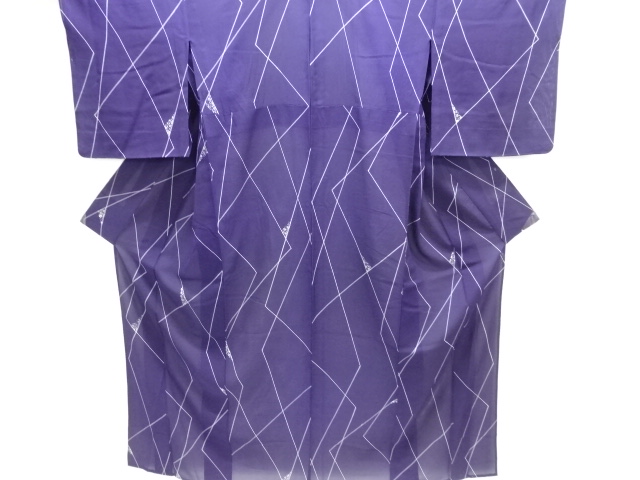 Komon Kimono with small floral pattern in Koma-Rose geometrical pattern